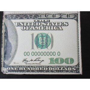 COPY - Old Dollar Bill Print Bi-Fold Vegan Leather Men's Wallet Benjamin Giftbo…